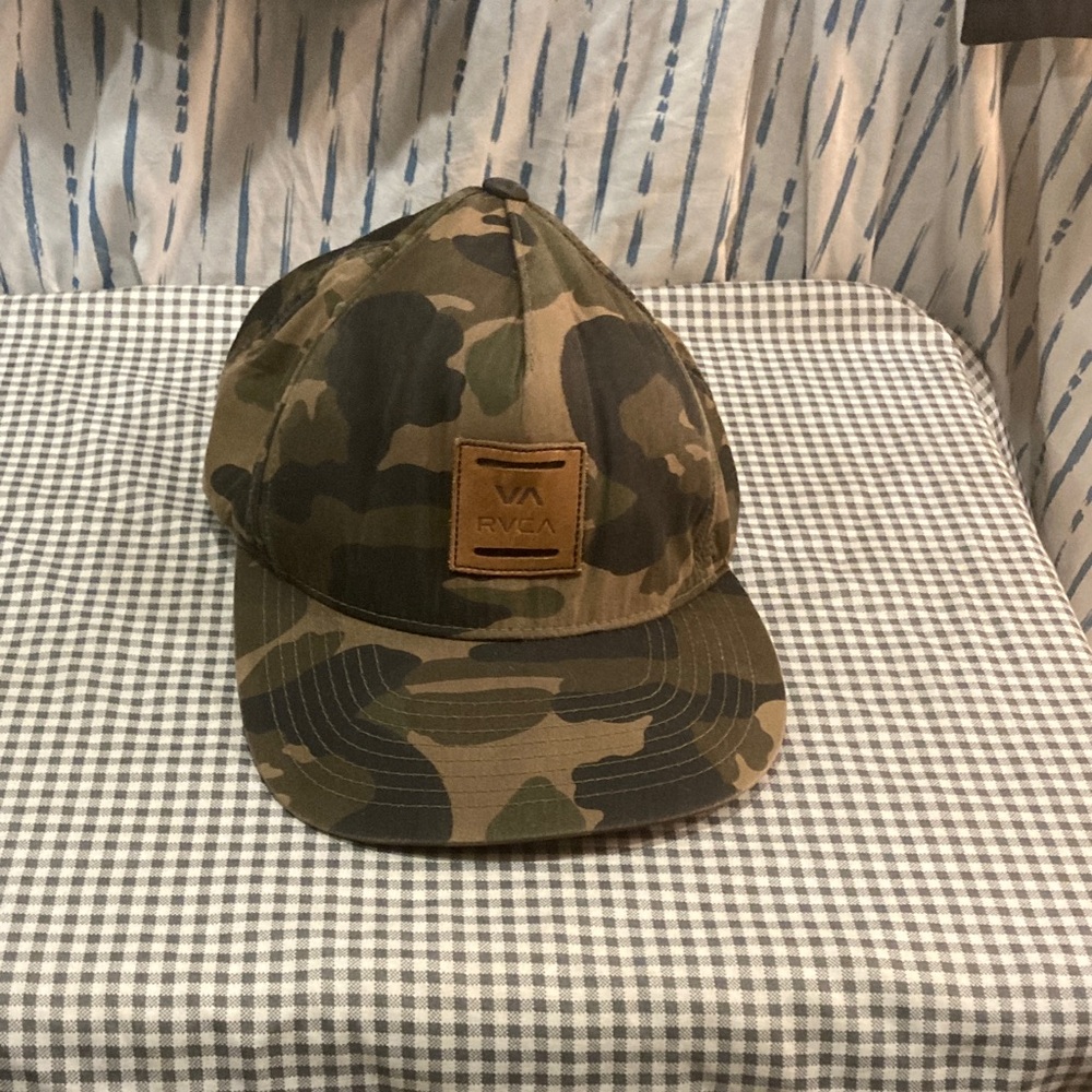 RVCA Green and Brown Camo Cap